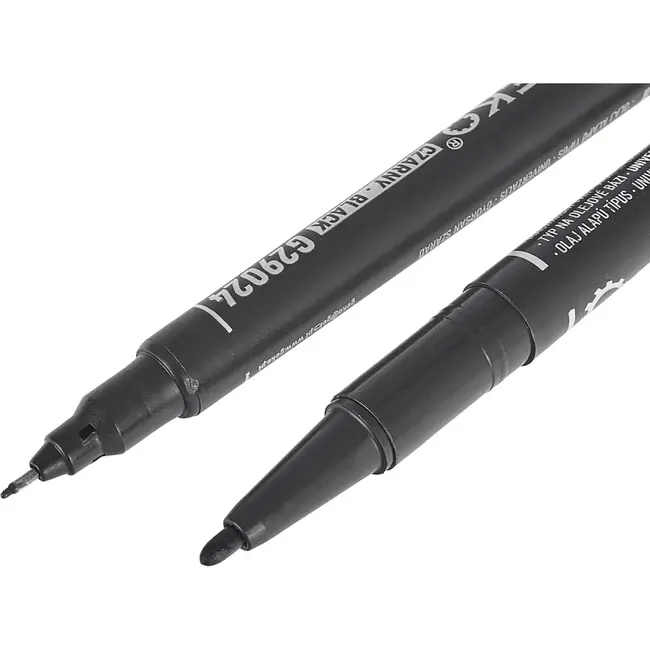 GEKO Dubbelzijdige marker - Waterproof - 2 puntdiktes - 10 stuks - Zwart