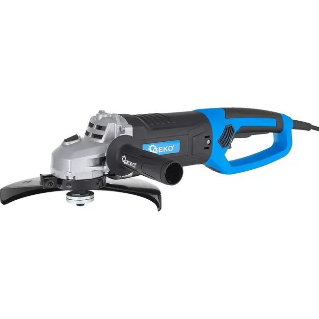 GEKO Hoekslijper - 230mm - 2100W - Koperwikkeling - 180° Draaibare Greep - Inclusief Reserve Koolborstels