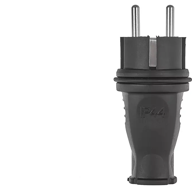GEKO Rubberen stroomstekker - 16A - IP44 - Stofdicht en spatwaterbestendig - Zwart
