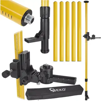 GEKO Telescopische steunpaal - 420 cm - Inclineerbare adapter - 5 modules - Transporttas