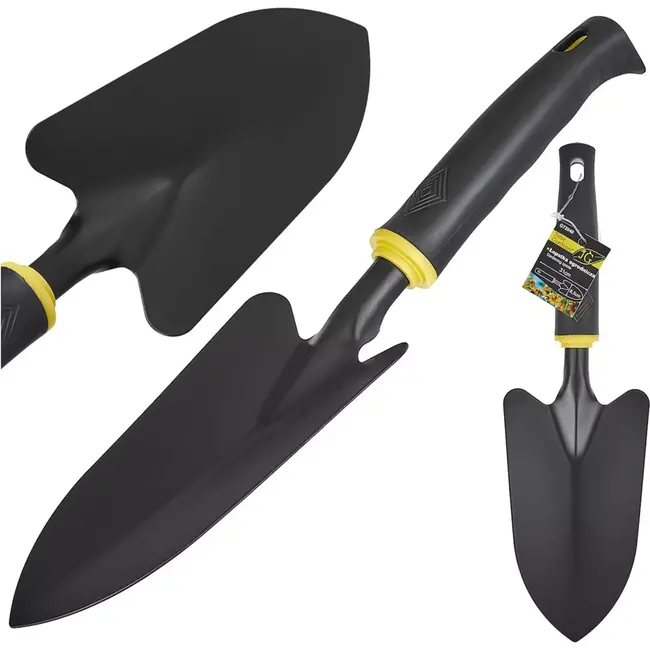 John Gardener Tuinspade - Brede schop - Poedergecoat staal - Ergonomische handgreep - 32 cm - 9 cm blad