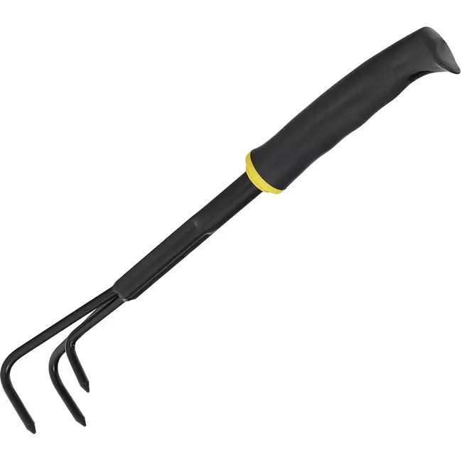 John Gardener Ergonomische tuincultivator - Poedergecoat staal - Drie tanden - 34 cm - Non-slip handgreep
