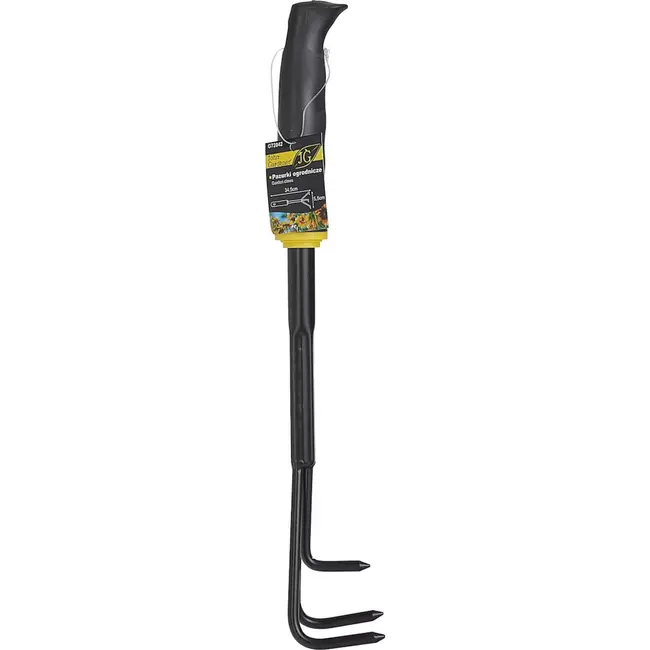 John Gardener Ergonomische tuincultivator - Poedergecoat staal - Drie tanden - 34 cm - Non-slip handgreep