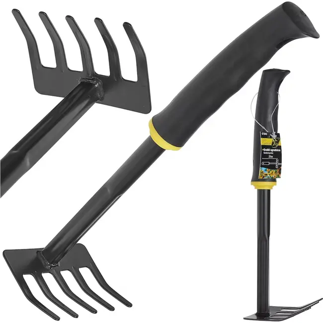 John Gardener Tuingereedschap - Handhark - 5 Tanden - Ergonomisch - Poedergecoat Staal - 27 cm