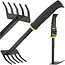 John Gardener Tuingereedschap - Handhark - 5 Tanden - Ergonomisch - Poedergecoat Staal - 27 cm