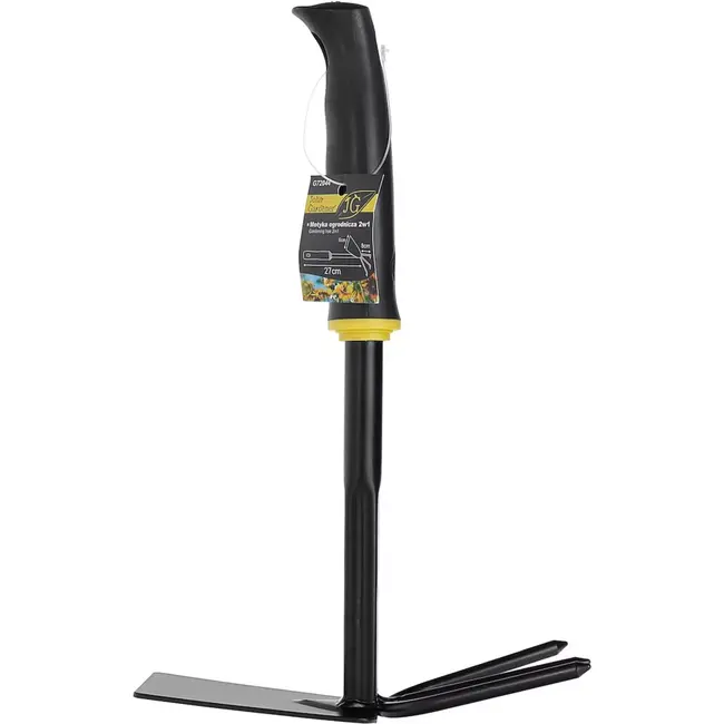 John Gardener Dubbelzijdige tuinhak - 5-tands - Ergonomisch - Poedergecoat staal - 27 cm