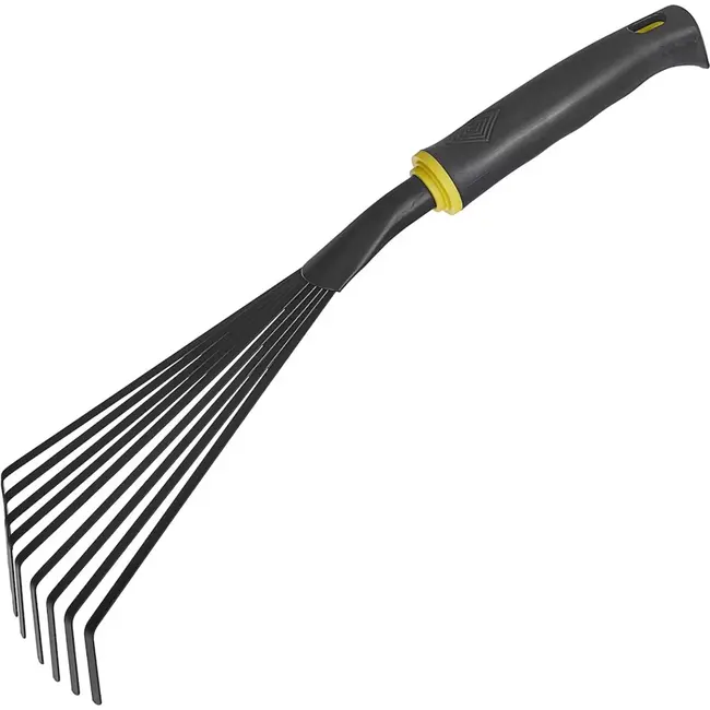 John Gardener Handhark - Ventilatorvorm - 9 Tanden - Ergonomisch - 36 cm - Poedergecoat Staal