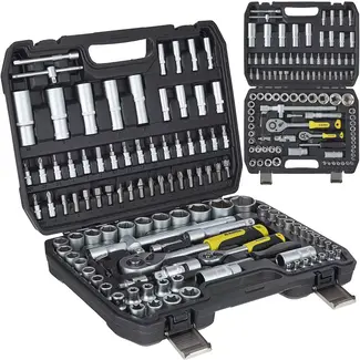 Keltin 108-delige doppenset - CrV staal - Ergonomische handgrepen - Inclusief bits en doppen - Met stevige koffer