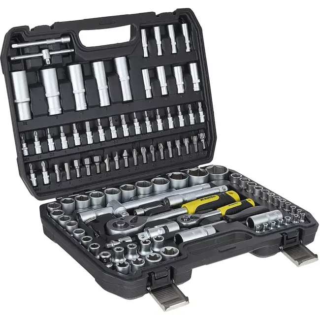 Keltin 108-delige doppenset - CrV staal - Ergonomische handgrepen - Inclusief bits en doppen - Met stevige koffer