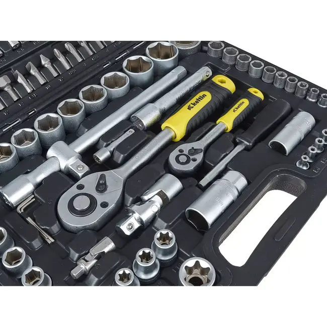 Keltin 108-delige doppenset - CrV staal - Ergonomische handgrepen - Inclusief bits en doppen - Met stevige koffer