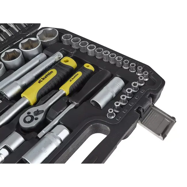 Keltin 108-delige doppenset - CrV staal - Ergonomische handgrepen - Inclusief bits en doppen - Met stevige koffer