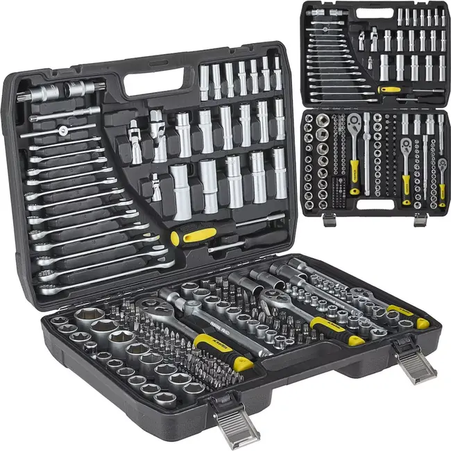 Keltin 216-delige dopsleutelset - CrV staal - Ergonomische ratels - 1/4", 3/8", 1/2" - Inclusief bits en verlengstukken