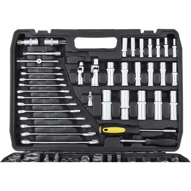 Keltin 216-delige dopsleutelset - CrV staal - Ergonomische ratels - 1/4", 3/8", 1/2" - Inclusief bits en verlengstukken