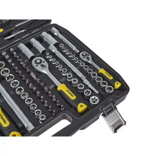 Keltin 216-delige dopsleutelset - CrV staal - Ergonomische ratels - 1/4", 3/8", 1/2" - Inclusief bits en verlengstukken