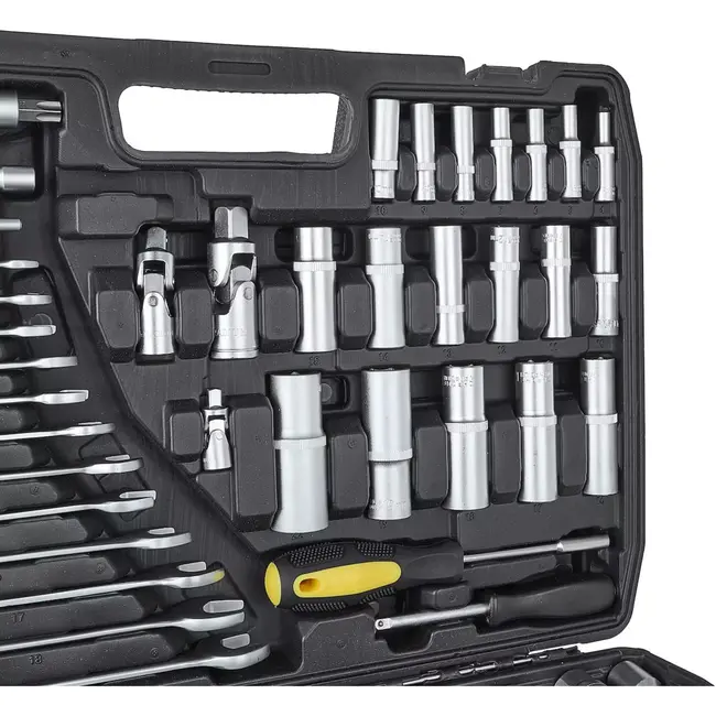 Keltin 216-delige dopsleutelset - CrV staal - Ergonomische ratels - 1/4", 3/8", 1/2" - Inclusief bits en verlengstukken