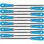 GEKO Ronde metaalvijl - 250mm - Grof - Houten handvat - Set van 12