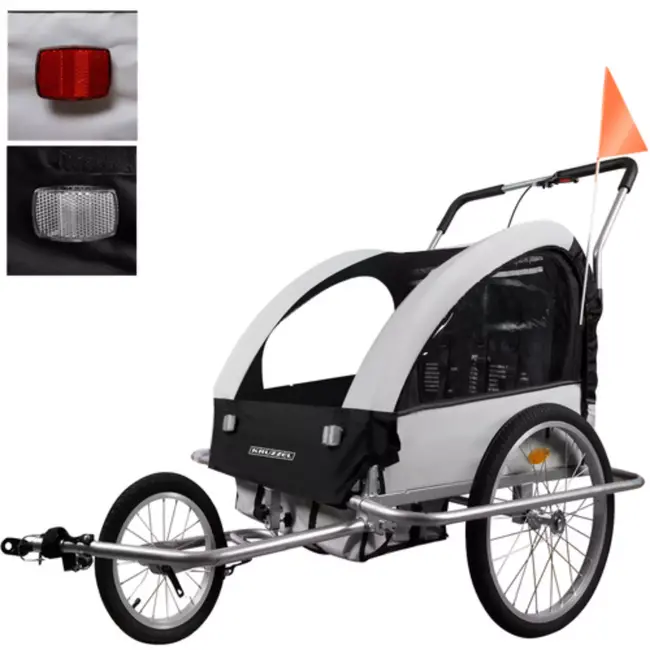 Kruzzel 3in1 fietskar – jogger en wandelwagen voor 2 kinderen