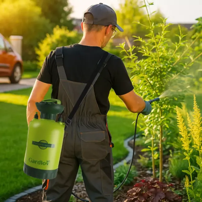 Gardlov drukspuit 8L – met schouderriem en lange lans voor tuinonderhoud