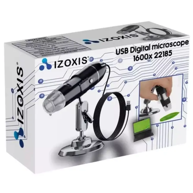 Izoxis digitale USB microscoop 1600x – met LED-verlichting en video-opname