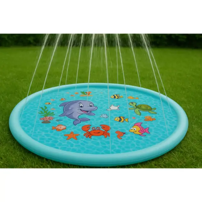 Kruzzel waterspeelmat 150 cm – kleurrijke sproeiermat voor kinderen in de tuin