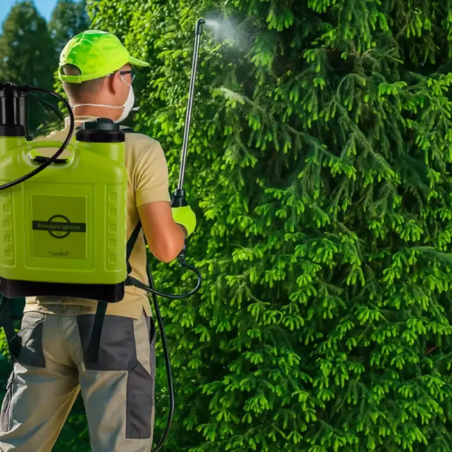 Gardlov rugdrukspuit 16L – handmatige tuinspuit met lange lans en slang