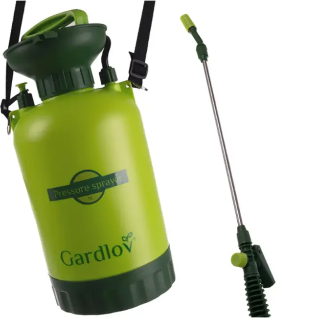 Gardlov drukspuit 5L – tuinspuit met schouderriem, lange lans en slang
