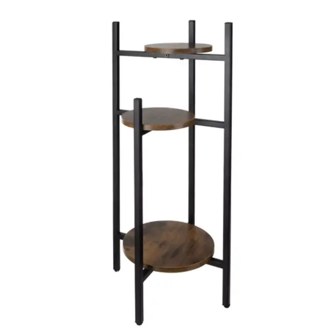 Ruhhy plantenstandaard 80 cm – metalen bloemenstandaard – 3 niveaus in loftstijl
