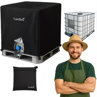 Gardlov hoes voor IBC watertank – UV-bestendig, wasbaar, zwart 100 × 100 × 115 cm
