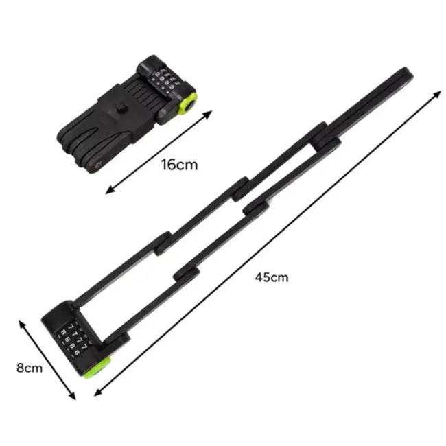 Trizand fietsslot opvouwbaar – stevig cijferslot – met framehouder