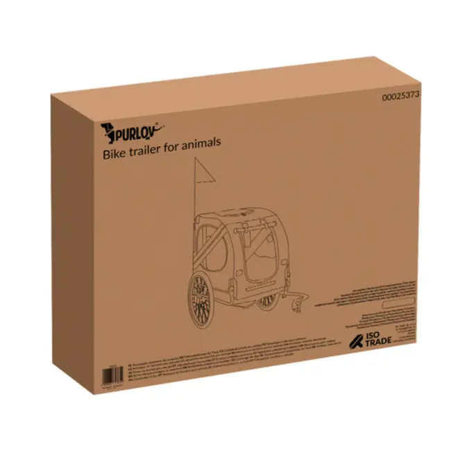 Purlov fietskar hond – grote transportaanhanger – tot 40 kg – comfortabel & veilig