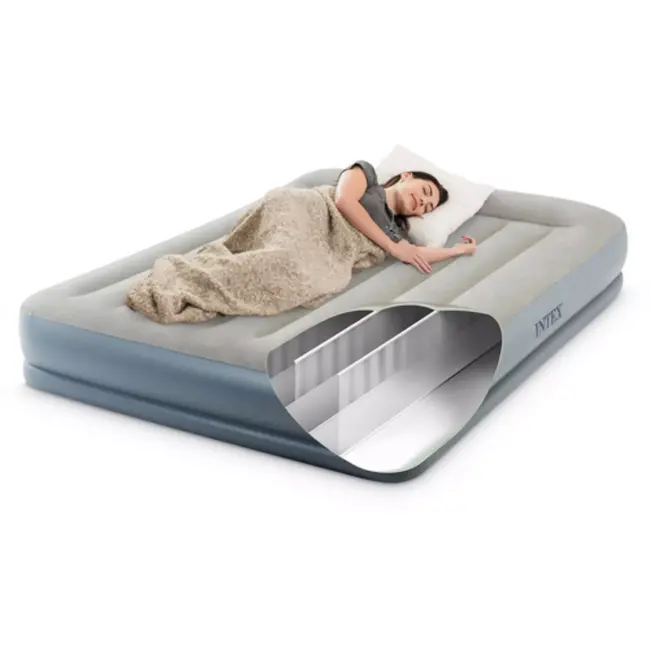Intex luchtbed tweepersoons – met ingebouwde elektrische pomp – comfortabel en stevig