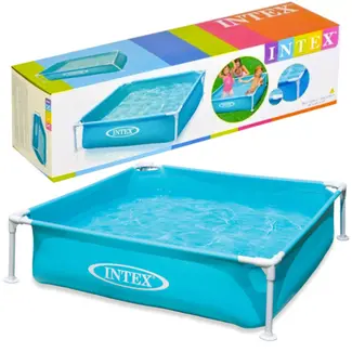 Intex Kinderzwembad met frame – vierkant plonsbad – 342 liter waterpret in de tuin