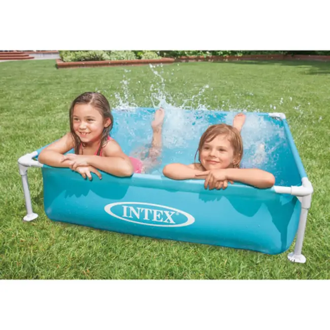 Intex Kinderzwembad met frame – vierkant plonsbad – 342 liter waterpret in de tuin