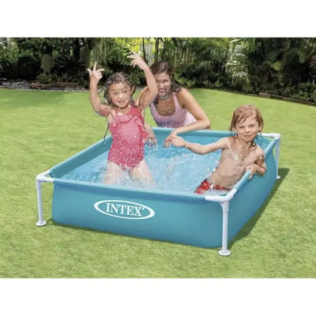 Intex Kinderzwembad met frame – vierkant plonsbad – 342 liter waterpret in de tuin