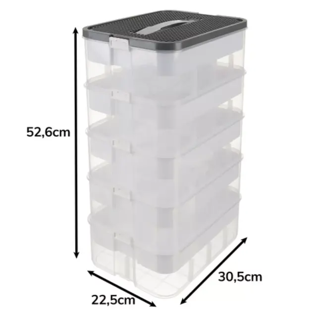 Kruzzel Stapelbox - Block box 5‑lagen – blokken eenvoudig opruimen - 35 liter