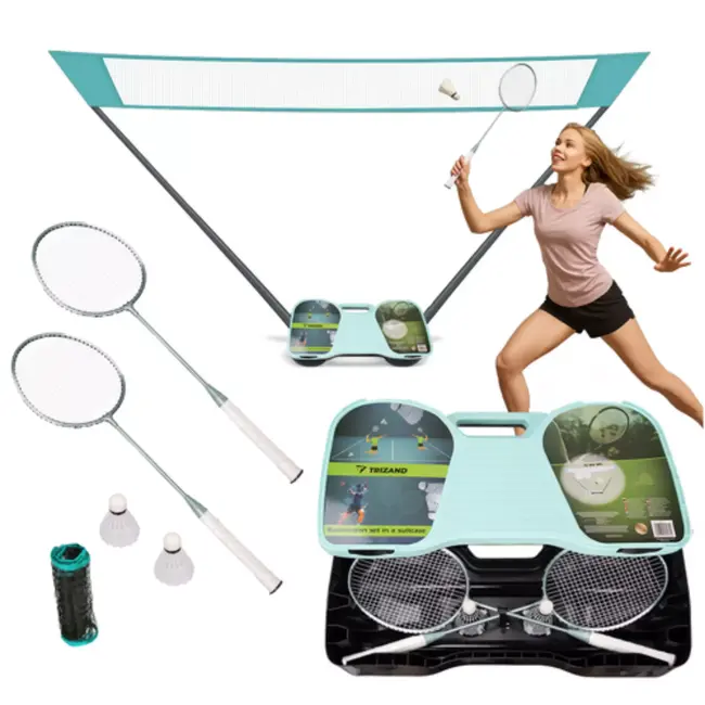 Trizand Badminton set in koffer – compleet met rackets, net & koffer