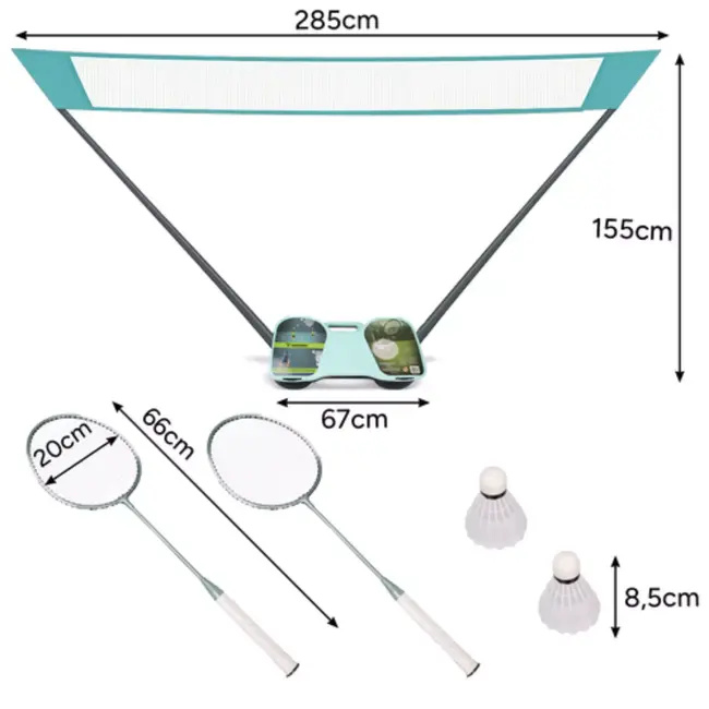 Trizand Badminton set in koffer – compleet met rackets, net & koffer