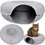 Purlov kattenbed tunnel – knusse vilt donut – machinewasbaar en warm