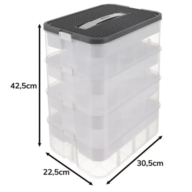 Kruzzel Stapelbox - Block box 3‑lagen – blokken eenvoudig opruimen - 22 liter