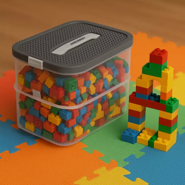 Kruzzel Stapelbox - Block box 2‑lagen – blokken eenvoudig opruimen - 15 liter