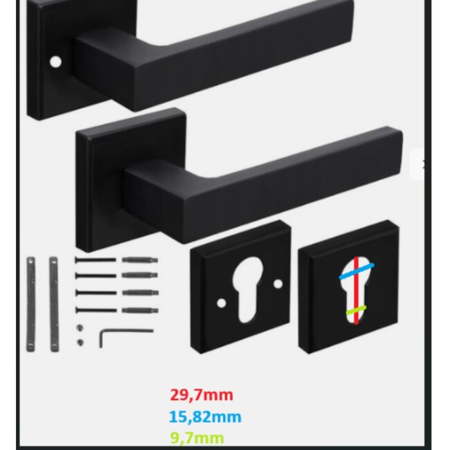 Ruhhy Zwarte Matte Deurklink voor Binnendeuren - Stijlvol en Functioneel