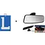 ProPlus Rijschool set - Verstelbare spiegel - L-teken - Zuignap bevestiging - Blauw/wit - 160x65 mm - 16x10 cm