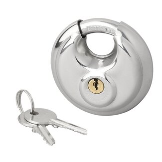 ProPlus Rond discusslot - gehard staal - 70 mm - inclusief 2 sleutels - zilver