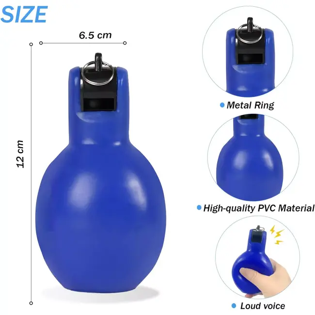 Benson Knijpfluit / Handfluit met Koord – Blauw – Compact kunststof fluitje