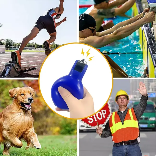 Benson Knijpfluit / Handfluit met Koord – Blauw – Compact kunststof fluitje