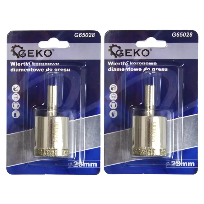 GEKO Diamantboor voor tegels - 28mm - Set van 2 - Geschikt voor nat boren