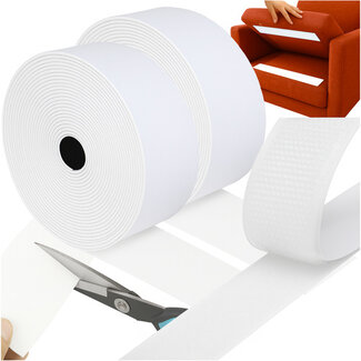 Ruhhy Zelfklevend Klittenband 5m x 5cm – Wit Haak & Lus Tape
