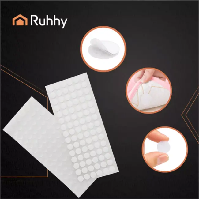 Ruhhy Zelfklevende Klittenbandrondjes – 250 Paar Haak & Lus 18mm