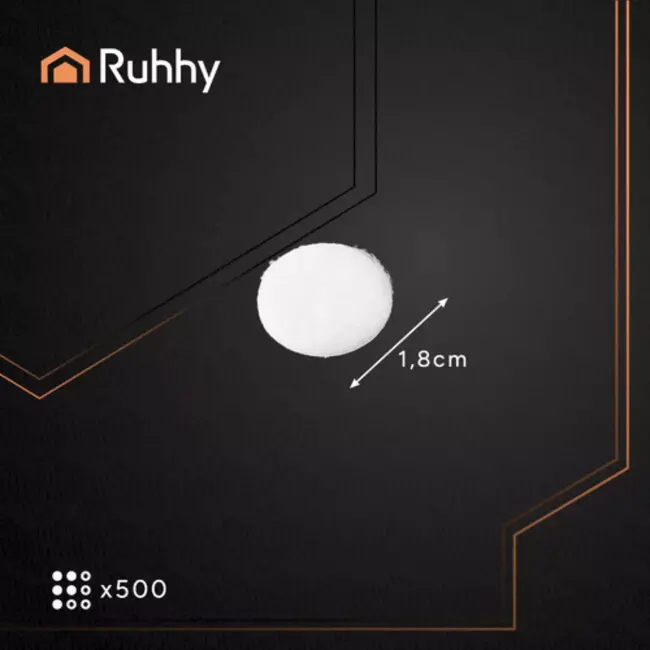 Ruhhy Zelfklevende Klittenbandrondjes – 250 Paar Haak & Lus 18mm