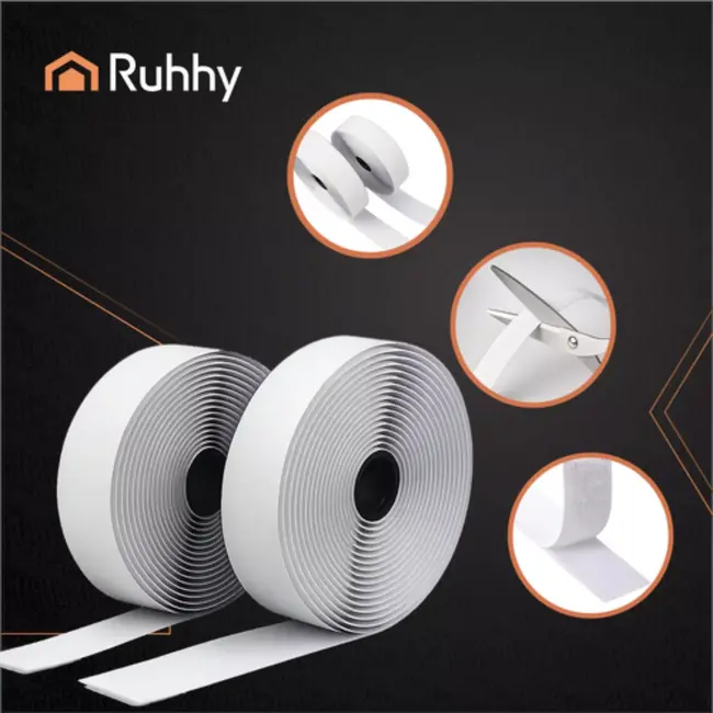 Ruhhy Zelfklevend Klittenband 5m x 2,5cm – Wit Haak & Lus Tape